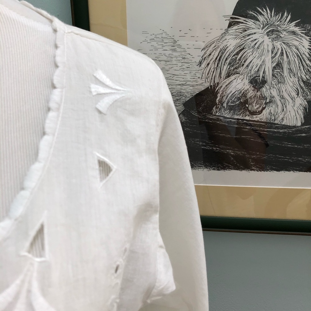 Lucky Brand White Cotton Top w Openwork Embroidery - Picture 9 of 16